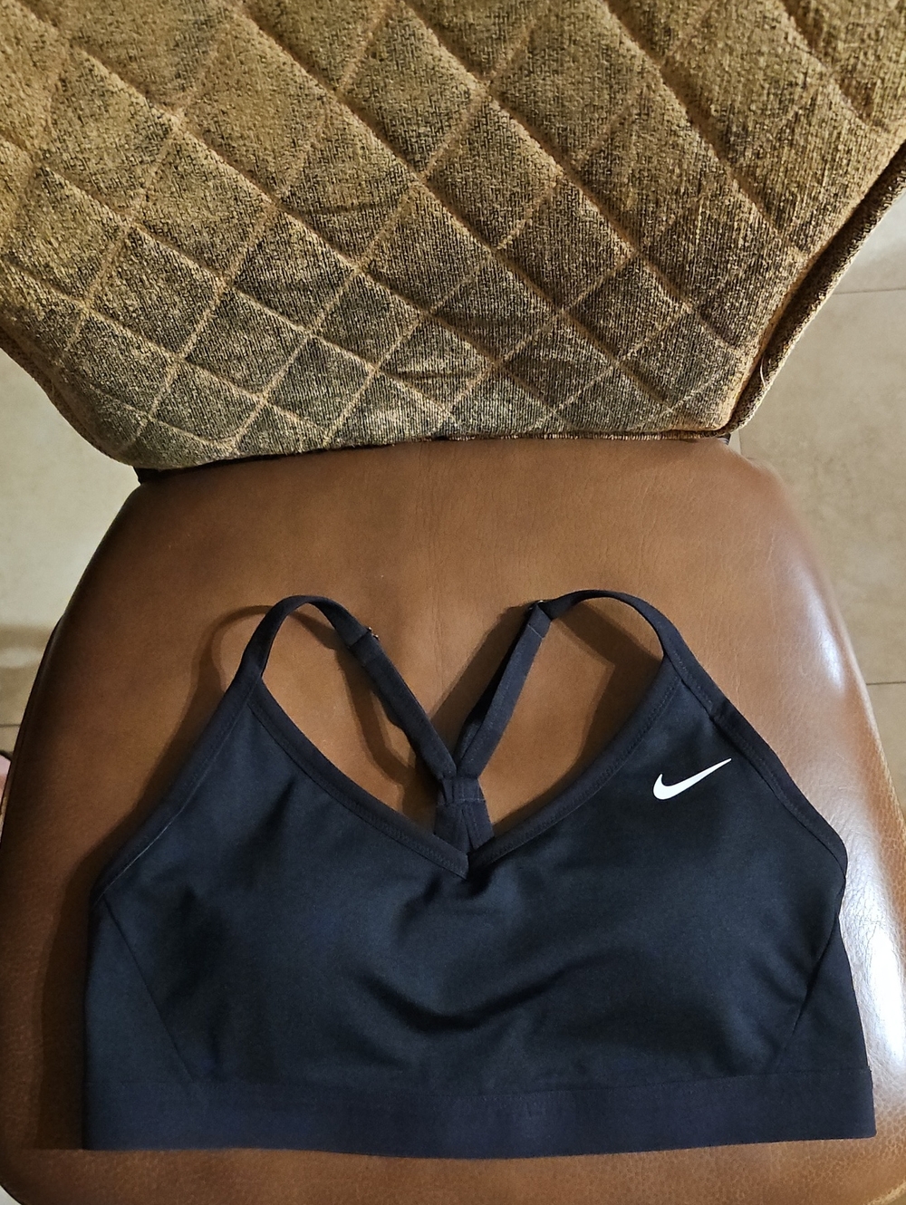Nike Indy Dri-Fit Light Support Racerback Wirefree Sports Bra Padded Black
